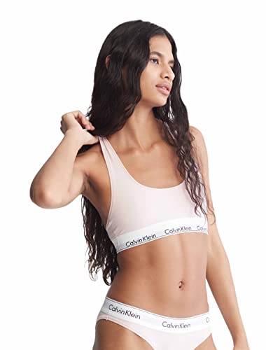 Calvin Klein Women's Modern Cotton Unlined Wireless Bralette, Nymph's Thigh, Medium