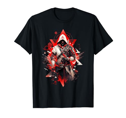 Epic Gamer Cyber Assassin Occultist Red White for Gamers T-Shirt