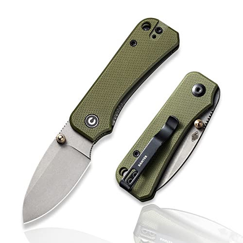 CIVIVI Baby Banter Pocket Folding Knife for EDC, 2.34' Blade Small Knife with Titanium Thumb Stud Opener C19068S-5 (Green)