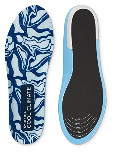 Sof Sole Cool Climate Insoles with Arch Support for Cool, Dry Feet and Blister Prevention, Women's 5-11