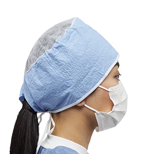 McKesson Surgical Cap - Blue, Disposable Scrub Cap with Tie Closure, O.R. Head Covering for Surgeons - One Size Fits Most, 600 Count