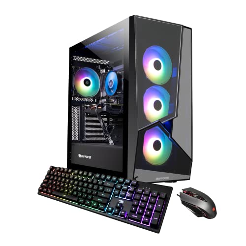 iBuyPower SlateMR Gaming PC Computer Desktop SlateMR 2130V2 (AMD Ryzen 5 4500 3.6 GHz, Radeon RX 560 4 GB, 8 GB DDR4 RAM, 500 GB NVMe SSD, WiFi Ready, Windows 11 Home),Black