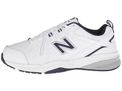 New Balance Men's 608 V5 Casual Comfort Cross Trainer, White/Navy, 10.5