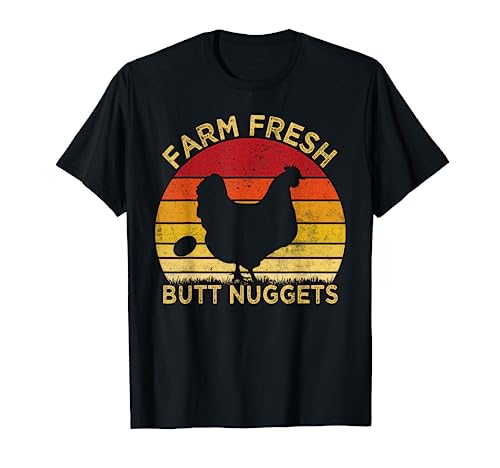 Vintage Farm Fresh Butt Nuggets Chicken Farmer T-Shirt