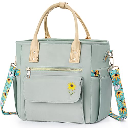 GLORIEROO Deluxe Lunch Bag Women - Leakproof Insulated Lunch Box for Women 2023 Newest Christmas Gifts for Women Waterproof Multi Pocket Lunch Bag with Removable Strap for Work/Picnic