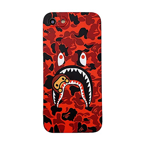 Hoolcase for iPhone 7 for iPhone 8 for iPhone SE Soft Case for Shark Face/Shark Teeth Fans Kids Boys, Cartoon Cute Fun Shockproof TPU Protective Non-Slip 4.7 Inch Case for iPhone 7/8/SE (H-YU)