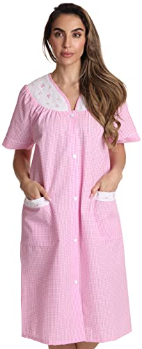 Dreamcrest Short Sleeve Button Front Duster 8518-PNK-2X