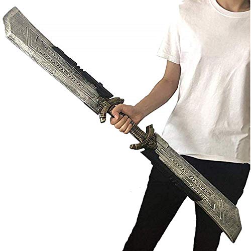 damdos Halloween Prop Cosplay Sword,42.5 inch Thanos Sword Double Edged Sword,PU Foam Role Play Prop Costume Accessory Birthday Gifts