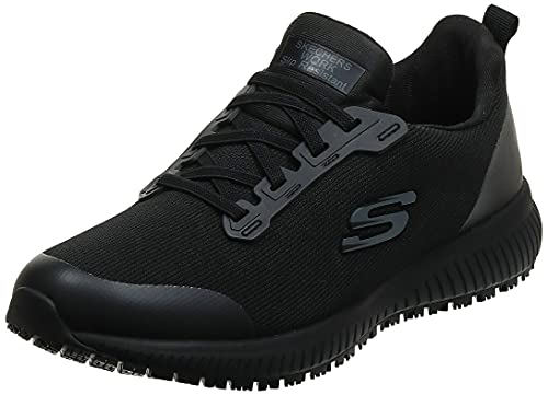 Skechers Women's Squad SR Food Service Shoe, Black, 7 Wide
