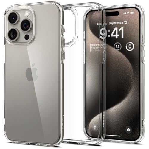 Spigen Ultra Hybrid Designed for iPhone 15 Pro Case (2023), [Anti-Yellowing] [Military-Grade Protection] - Crystal Clear
