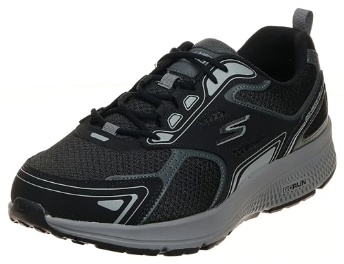 Skechers mens Go Run Consistent - Performance Running & Walking Shoe Sneaker, Black/Grey, 11 US