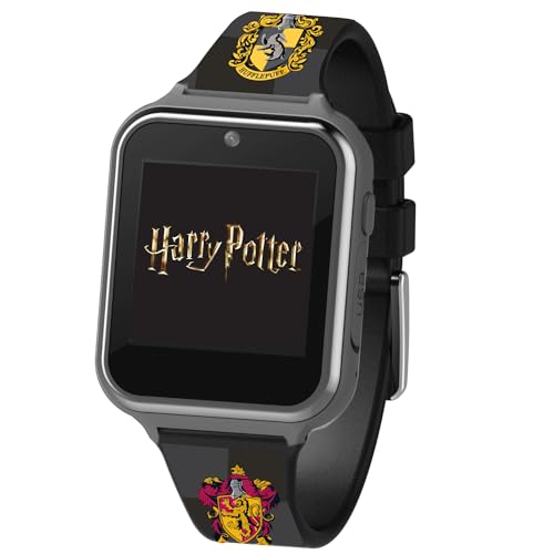Accutime Harry Potter Educational Learning Touchscreen Kids Smartwatch - Black Strap, Toy - Girls, Boys, Toddlers - Selfie Cam, Games, Alarm, Calculator, Pedometer (Model: HP4107AZ)