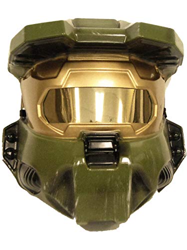 Halo Master Chief Costume Vacuform Half-Mask, Green, One Size