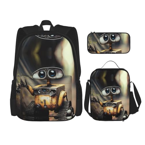 GTRHTYJ Travel Camping Work Backpack for Womens/Mens Gifts Classic Daypack Cute Anime Laptops Bags Set 3 Piece Backpack With Lunch Box Pen Case