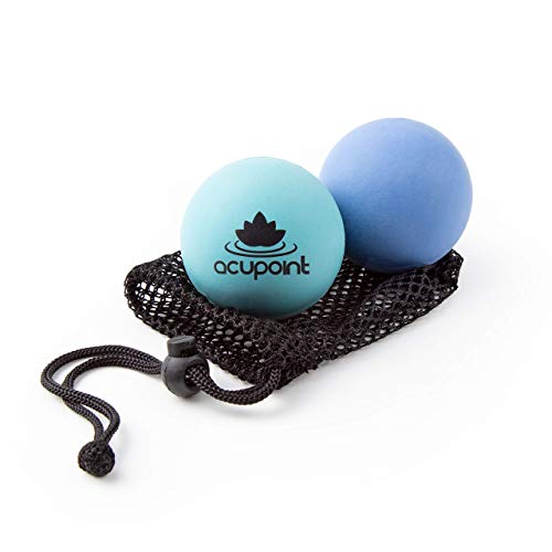 Acupoint Physical Massage Therapy Ball Set, Ideal for Yoga, Deep Tissue Massage, Trigger Point Therapy and Myofascial Release, Physical Therapy Equipment, Back Foot Plantar Fasciitis (Blue)