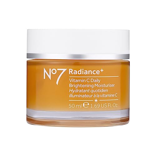 No7 Radiance+ Brightening Vitamin C Moisturizer Face Cream, Skin Nourishing Face Moisturizer, Fast-Absorbing & Lightweight Formula, Suitable for Dry Skin, 1.69 fl oz