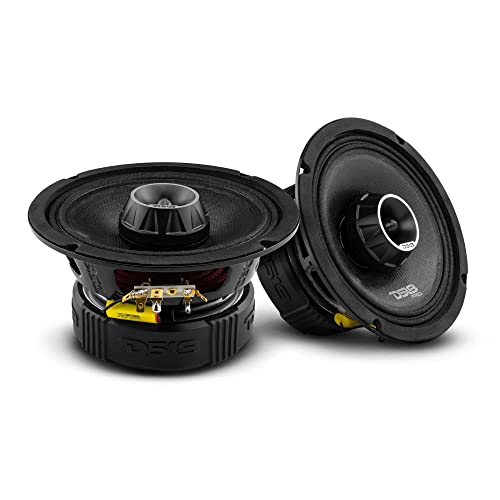 DS18 PRO-ZT6 6.5-Inch 2 Way Pro Audio Midrange Speakers with Built-in Bullet Tweeter 4-Ohms 450W Max 225W RMS Water Resistant - Black Metal Mesh Grill Included (1 Speaker)