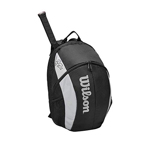 WILSON Backpack, Black/White, Holds up to 2 Rackets