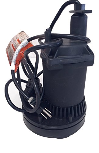 Flotec FP0S1250X-02 Fp0S1250X-08 General Purpose Water Removal Utility Pump, 1200 Max GPH, 1/6 Hp, 115 Vac, 60 Hz, 8 Ft