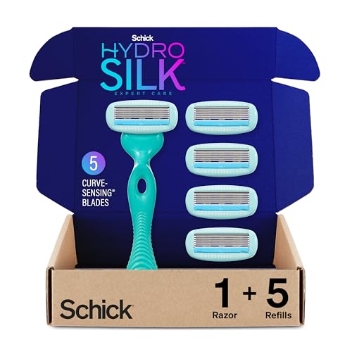 Schick Hydro Silk Sensitive Skin Razor for Women With 5 Moisturizing Razor Blade Refills