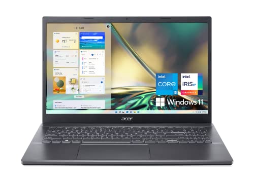 Acer Aspire 5 A515-57-53T2 Slim Laptop | 15.6' Full HD IPS Display | 12th Gen Intel Core i5-1235U | 8GB DDR4 | 512GB NVMe SSD | 802.11ax Wi-Fi 6 | Thunderbolt 4 | Backlit Keyboard | Windows 11 Home