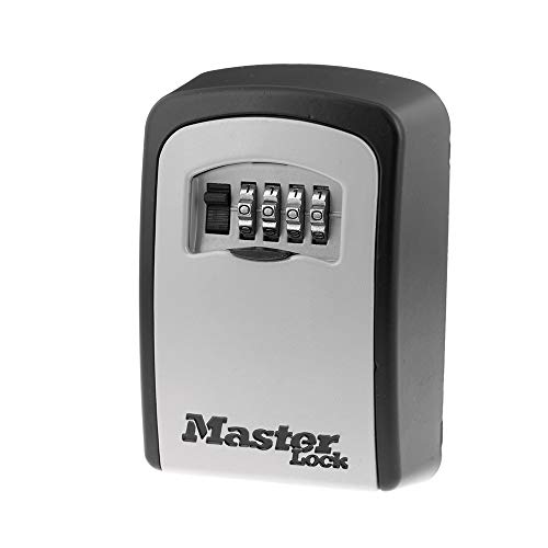 Master Lock Wall Mount Outdoor Lock Box for House Keys, Key Safe with Combination Lock, 5 Key Capacity, 5401EC