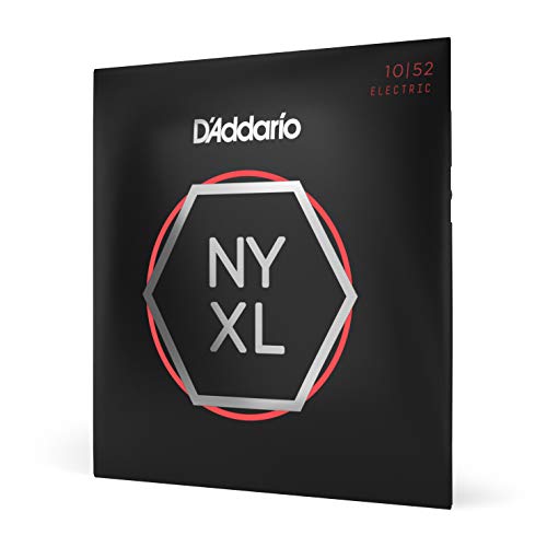 D'Addario Guitar Strings - NYXL Electric Guitar Strings - NYXL1052 - Unrivaled Strength, Tuning Stability, Enhanced Mid-Range - For 6 String Guitars - 10-52 Light Top/Heavy Bottom