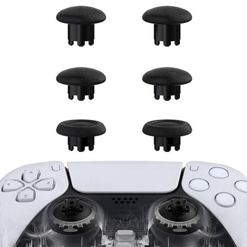 eXtremeRate Edge Sticks Swappable Thumbsticks for PS5 Controller, Custom Black Replacement Interchangeable Analog Stick Joystick for PS5, for PS4 All Model Controllers Universal - Without Controller