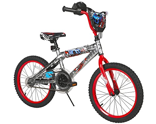 Dynacraft Hot Wheels 18-Inch Boys BMX Bike For Age 6-9 Years, Grey / Silver