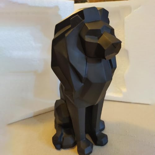 Hmusnwol Lion Sculptures-Black Lion Statues-Home Decor Gifts - Geometric Stylish Collectible Figurines Decoration for Home/Study/Living Room Office Decor Best Gifts for Man…