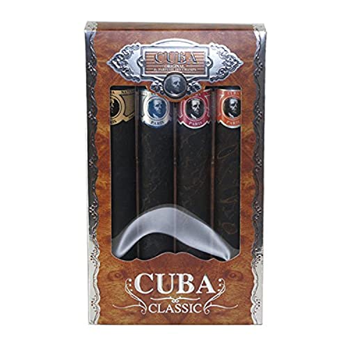 Cuba Variety By Cuba For Men. Set-4 Piece Variety spray With Cuba Gold, Blue, Red & Orange & All Are EDT spray 1.17 Ounces