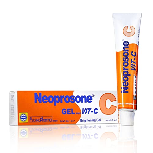 Neoprosone, Vitamin C Gel - 1 Fl oz / 30 ml - Helps Fade Dark Spots on: Neck, Face, Body, Armpit, Hands, Hyperpigmentation Cream, For Women and Men, with Alpha Arbutin