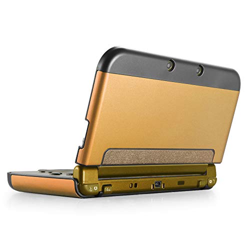 TNP Protective Case Compatible with Nintendo New 3DS XL LL 2015, Gold - Plastic + Aluminum Full Body Protective Snap-on Hard Shell Skin Case Cover New Modified Hinge-Less Design
