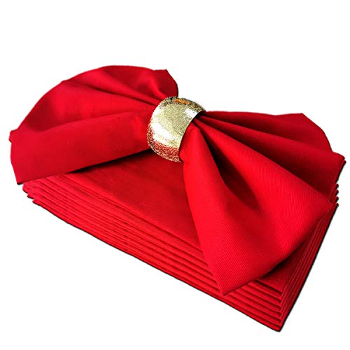 Getfitsoo Cloth Napkins Set of 6, 100% Cotton Cloth Napkins for Everyday Use Reusable, Perfect as Christmas Cloth Napkins/Thanksgiving Cloth Napkins for Dining Table (Red)