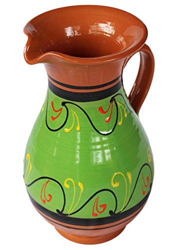Cactus Canyon Ceramics Spanish Terracotta 2 Quart Pitcher, Green