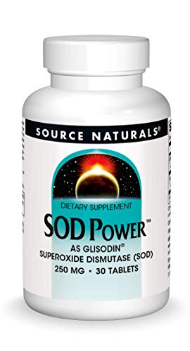 Source Naturals SOD Power 250mg Superoxide Dismutase As Glisodin Nutricosmetic Supplement - 30 Tablets