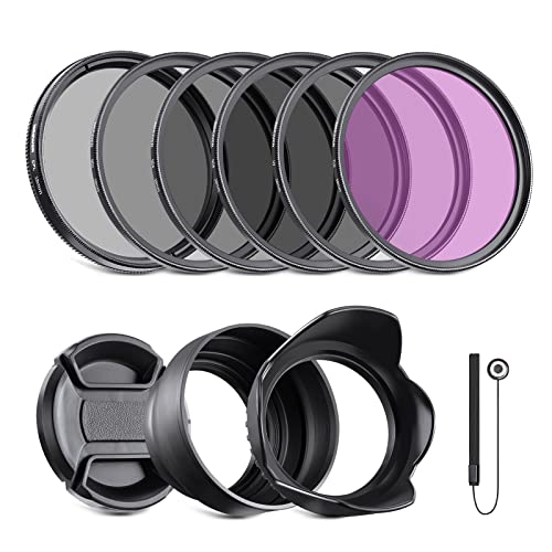 Neewer 58mm UV CPL FLD Professional Lens Filter and ND Neutral Density Filter (ND2, ND4, ND8) Accessory Kit for Canon Rebel and EOS Camera