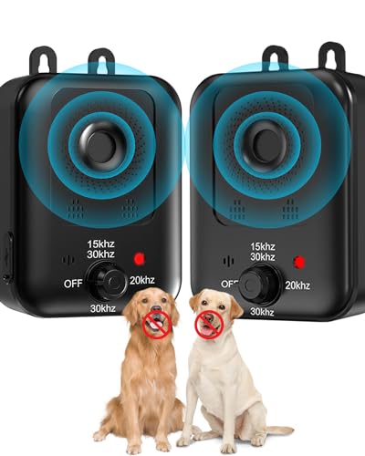 Anti Barking Devices, 2 Pack Auto Dog Bark Control Devices with 3 Modes, Rechargeable Ultrasonic Bark Box Dog Barking Deterrent Devices, Effective Stop Barking Dog Devices for Indoor & Outdoor Use