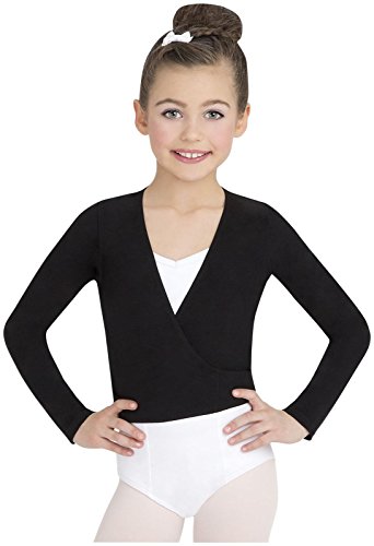 Capezio girls Classics Wrap Top athletic dance shirts, Black, 7 8 US