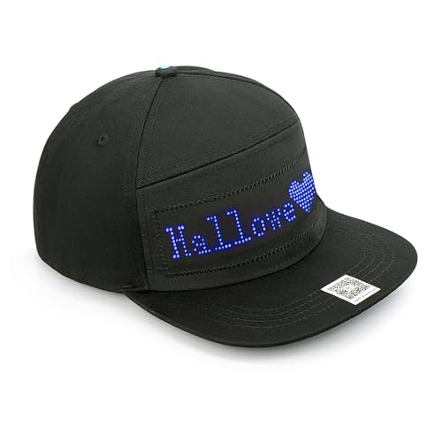Leadleds Animated Bluetooth Led Sign Hat Hip hop Street Dance Party Parade Sunscreen Hiking Night Running Fishing Cap Gift