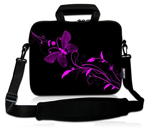 RICHEN 10 inch Messenger Bag Carrying Case Sleeve with Handle Accessory Pocket Fits 7 to 10-Inch Laptop/Notebook/ebooks/Kids Pad (7-10.2 inch, Nice Butterfly)