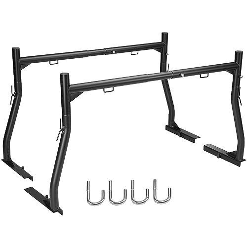 VEVOR Extendable Steel Truck Ladder Rack - 800 lbs Capacity, 46-71 inch, Non-Drilling for Kayak, Surfboard, Lumber, Ladder