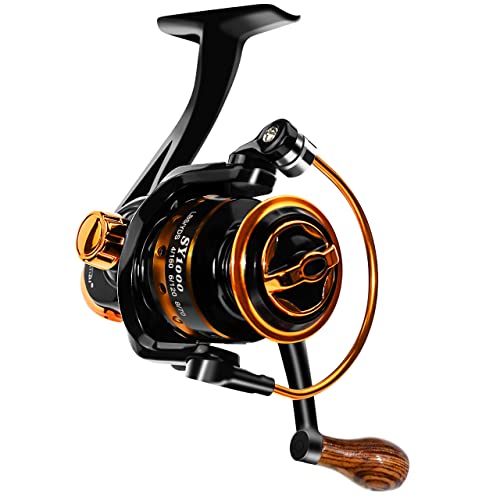 Summer and Centron Spinning Fishing Reels, Perfect for Ultralight Ice Fishing with 12 +1 BB Light Weight, Ultra Smooth Powerful, 5.2:1 High-Speed, Size 1000 Fishing Reel by QINGLER