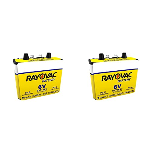 Rayovac 944-2R: 6-Volt Heavy Duty Lantern Battery with Spring Terminals - 4 Pack