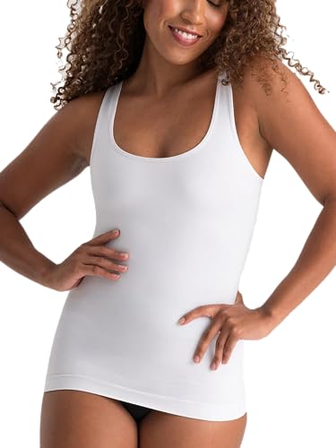 SHAPERMINT Compression Tank Cami - Tummy and Waist Control Body Shapewear Camisole for Women White