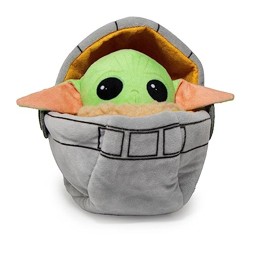 Buckle-Down Dog Toy, Mandalorian, Plush Squeaker Star Wars The Child Carriage Pose, Baby yoda, 8' x 8' (DTPT-SWBIJ) for All Breed Sizes