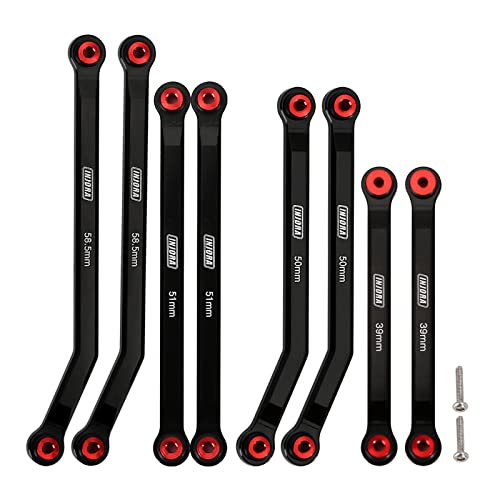 INJORA High Clearance Front 4 Links Set for SCX24 JLU AXI00002 C10 AXI00001 Bronco Axial 1/24 RC Crawler Car, 8PCS（Black）