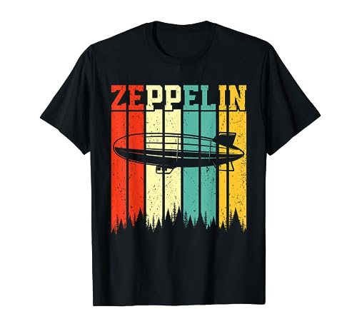 Retro Zeppelin 70s 80s Dirigible Airship Zepelin Zepplin T-Shirt