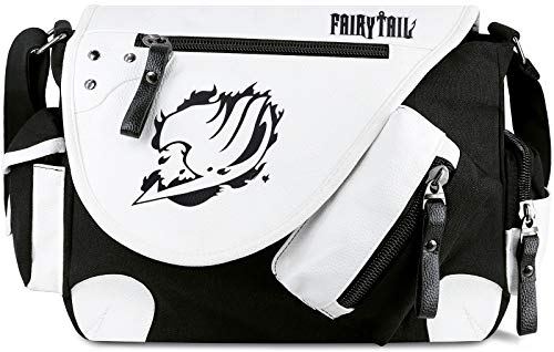 Roffatide Anime Fairy Tail Messenger Bag Crossbody Bag Canvas Shoulder Bag Flap Synthetic Leather Satchel School Bag
