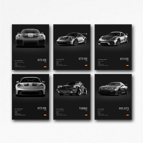 Dujoi 911 GT3RS Poster Car Posters Racing Car Canvas Wall Art Vintage Super Car Poster For Boy's Bedroom Aesthetic (Unframed 8x12 Inch)